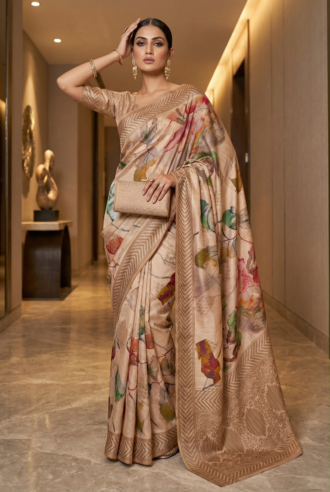 Digital Floral Print Dola Banarasi Saree
